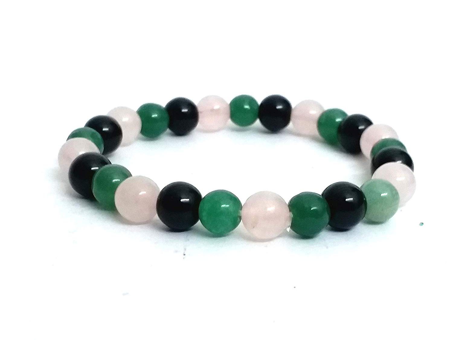 green rose & black bracelet