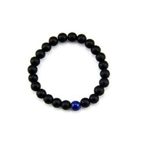 Black Onyx Lapis Lazuli Stretch Bracelet