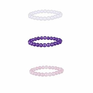 Clear Quartz Rose Quartz & Amethyst 8 mm Set of 3 Bracelet