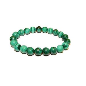  Natural High Grade Malachite Stone 8 mm Stretch Bracelet