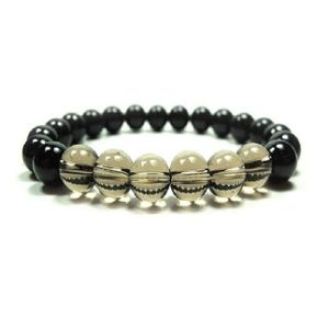 Smoky Quartz & Black Onyx Crystal Bracelet