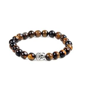 Tiger Eye Crystal Buddha Powered Stretch Bracelet