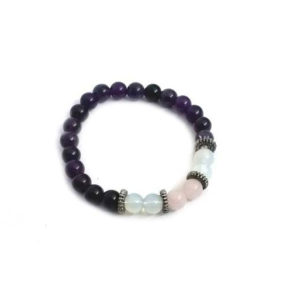 Amethyst Rose Quartz & OPELITE 8 MM Stretch Bracelet