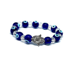 Evil Eye Hamsa Hand Tibetan Buddha Powered Protection Stretch Bracelet For Men And Women