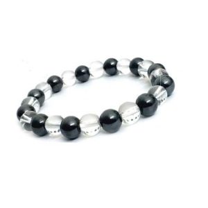 Hematite & Clear Quartz megnetic 8mm Stretch Bracelet