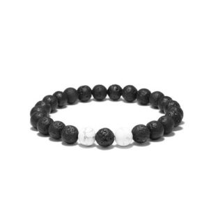  Lava Volcanic Beads & Howlite 8 mm Bracelet 