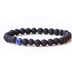  Lava Volcanic Beads & Lapis Lazuli 8 mm Bracelet 