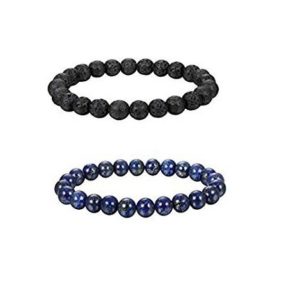 Lapis Lazuli and Lava Volcanic Beads Crystal Bracelets