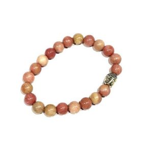 Real rodochrosite Buddha Power 8 mm Stretch Bracelet