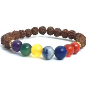  Rudraksha Chakra All in one 8 mm Stretch Bracelet