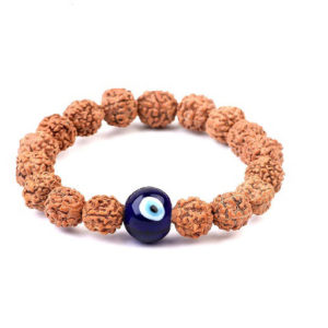 Rudraksha & Evil Eye Stretch 8 mm Bracelet 