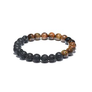  Tiger Eye Lava Volcanic Beads Bracelet