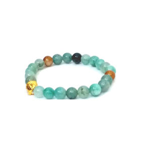 Amazonite Buddha Powered Stretch 8 mm Bracelet