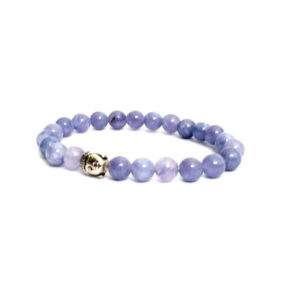 Natural angelite 8 MM Buddha Powered Stretch Bracelet