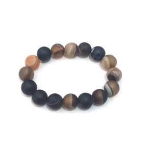 Sulemani Hakik Matte Finish Stone Stretch Bracelet  14 MM