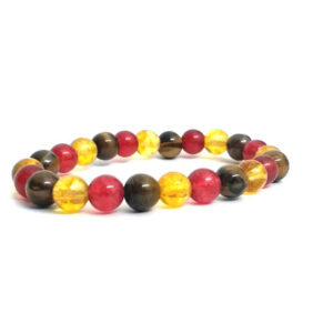 Natural Citrine & Tiger Eye Stone Stretch 8 MM Bracelet