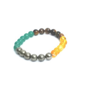 Citrine,Pyrite,Green Onyx Tiger Eye Stretch Bracelet 