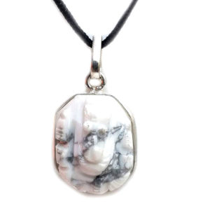 Howlite Crystal Lord Ganesh Ji Engraved Pendant