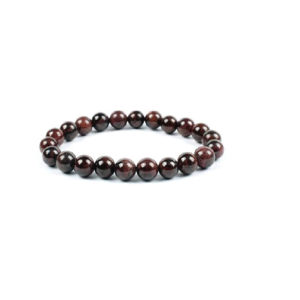 Garnet Stone Stretch Bracelet (7 MM)