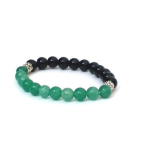 Green Aventurine & Black Onyx Crystal Stretch Bracelet 