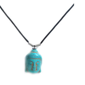 Tibetan Auspicious Buddha Blue Magnesite Pendant