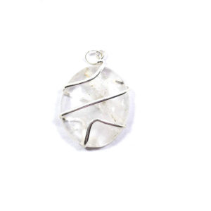 Clear Quartz Spiral Oval Pendant