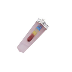 ROSE QUARTZ CHAKRA FLAT PENDANT