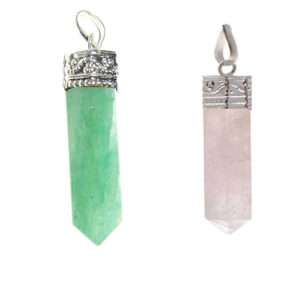 Rose Quartz and Green Aventurine Pendant