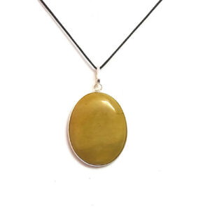 Natural Yellow Aventurine Crystal Oval Pendant For Men And Women