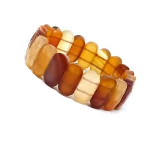 Natural Carnelian Crystal Diamond Cut Stretch Bracelet for Men & Women