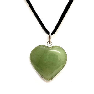 Natural Green Aventurine Crystal Fluffy Heart Shaped Pendant for Men and Women