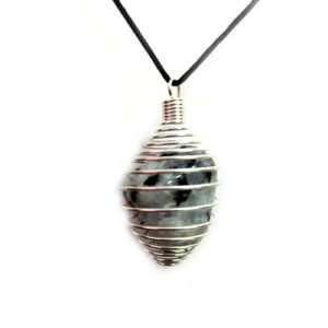 Natural Moonstone Crystal Tumbled Cage Wire Wrapped Pendant for Men and Women