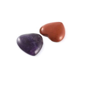 Natural Red Jasper and Amethyst 35 mm Small Heart for Reiki Healing and Chakra Healing