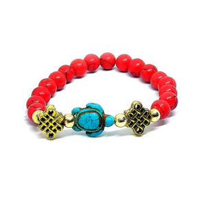 Mystique Knot Blue Tortoise Turtle Lucky Charm Multicolour Bracelet For Men And Women