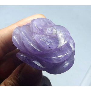 Natural Amethyst Crystal Rose Flower Figurine for Reiki and Chakra Healing