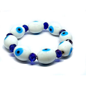 Evil Eye Oval Multicolor Protection Stretch Bracelet For Men And Women