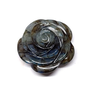 Natural Labradorite Rose Crystal Figurine for Reiki and Chakra Healing