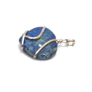 Lapis Lazuli Heart Spiral cage Pendant