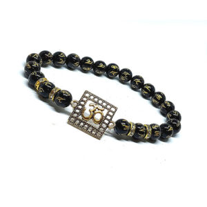 Tibetan Om Mani Padme Hum Engraved Om Urja Symbol Lucky Charm Bracelet For Men & Women Reiki Healing