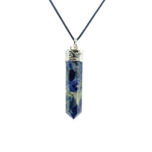 Natural Sodalite Pencil Shaped shaped Crystal pendant For Men And Women