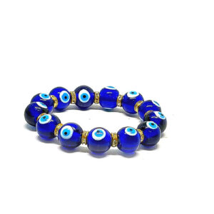 Evil Eye Fancy 10 mm Protection Stretch Bracelet For Men And Women