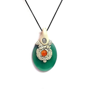 Natural Green Aventurine Crystal Pheilo Pendant For Men And Women