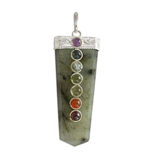 Natural Labradorite Crystal Chakra Flat Crystal Point Pendant For Men & Women