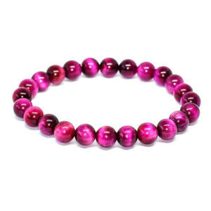 Natural Pink Tiger Eye Crystal Stretch Bracelet For Men And Women
