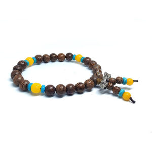 Auspicious Tibetan Buddhist Bodhi Siddha Dorje Protection Lucky Charm Natural Eye Wooden Bracelet For Men And Women