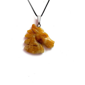 Natural Yellow Aventurine Horse Charm Shaped Victory And Prosperity Pendant For Men And Women