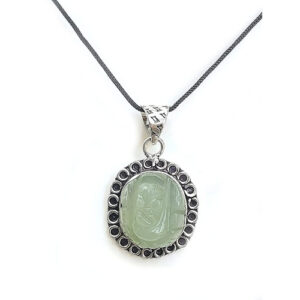 Natural Green Aventurine Crystal God Ganesh Ji Ganesha Engraved Pendant For Men And Women
