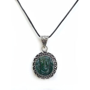 Natural Green Jade Crystal God Ganesh Ji Ganesha Engraved Pendant For Men And Women