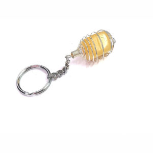 Natural Yellow Aventurine Crystal Tumble Key Chain Key Ring For Chakra And Reiki Healing