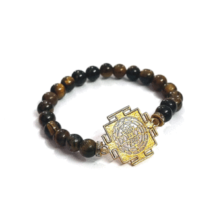 Auspicious Shri Yantra Laxmi Yantra With Tiger Eye Crystals Bracelet For Men And Women For Reiki Healing And Chakra Healing
